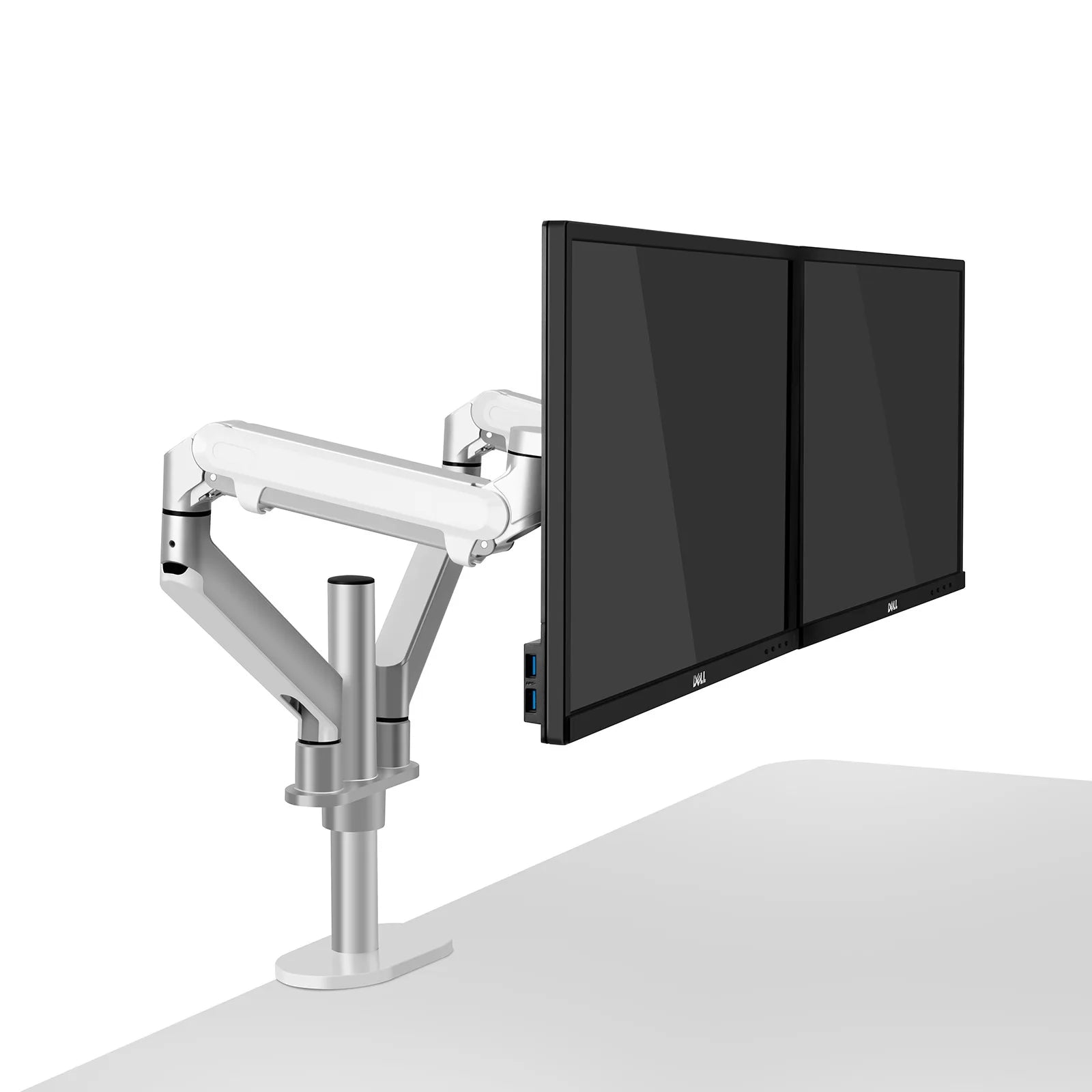 Hyvarwey OL-2Z Desktop 17-32 inch Dual Monitor Mount Arm Full Motion Aluminum Monitor Holder Gas Spring Arm Load 2-8kgs Each