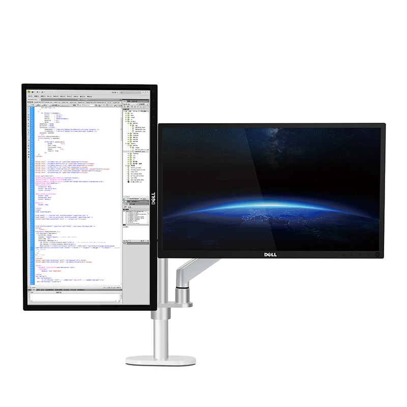 Hyvarwey OL-2Z Desktop 17-32 inch Dual Monitor Mount Arm Full Motion Aluminum Monitor Holder Gas Spring Arm Load 2-8kgs Each