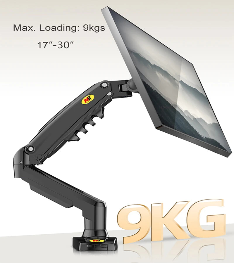 NB F80 Desktop Gas Spring 17-30" LCD LED Monitor Holder Mount Arm Full Motion Display Stand Loading 2-9 Kgs