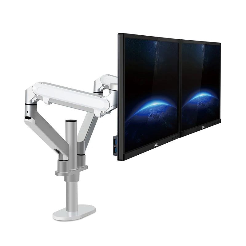 Hyvarwey OL-2Z Desktop 17-32 inch Dual Monitor Mount Arm Full Motion Aluminum Monitor Holder Gas Spring Arm Load 2-8kgs Each