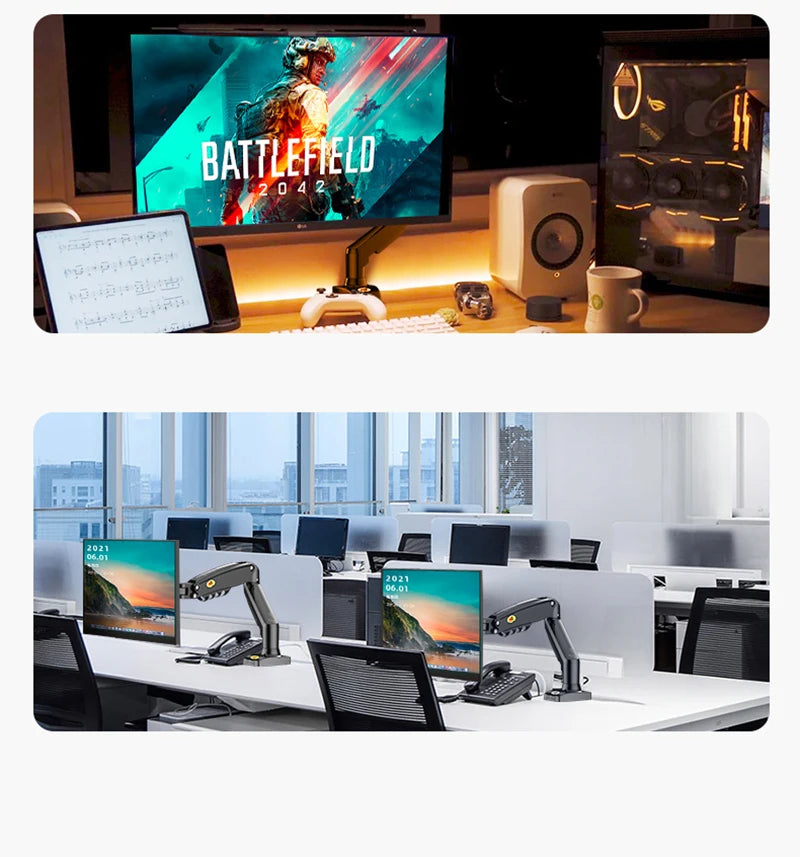 NB F80 Desktop Gas Spring 17-30" LCD LED Monitor Holder Mount Arm Full Motion Display Stand Loading 2-9 Kgs