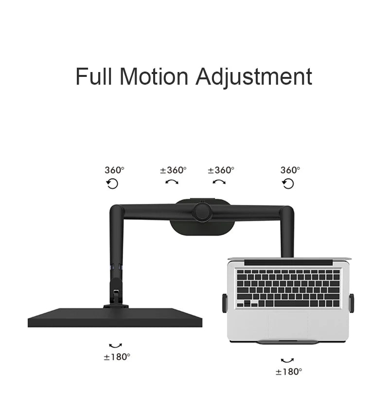 OL-3L Aluminum Height Adjustable Desktop Dual Arm 17-32 inch Monitor Holder+12-17 inch Laptop Holder Stand Full Motion Mount Arm
