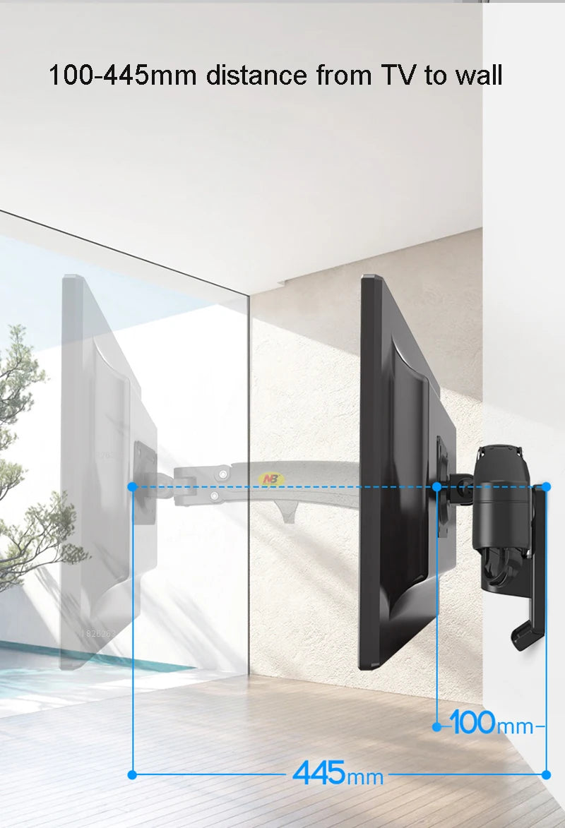 New NB F150 Gas Spring 24-35 inch LED TV Wall Mount Monitor Holder Ergonomic Mount Arm Max. VESA 100*100mm Loading 3-12kgs
