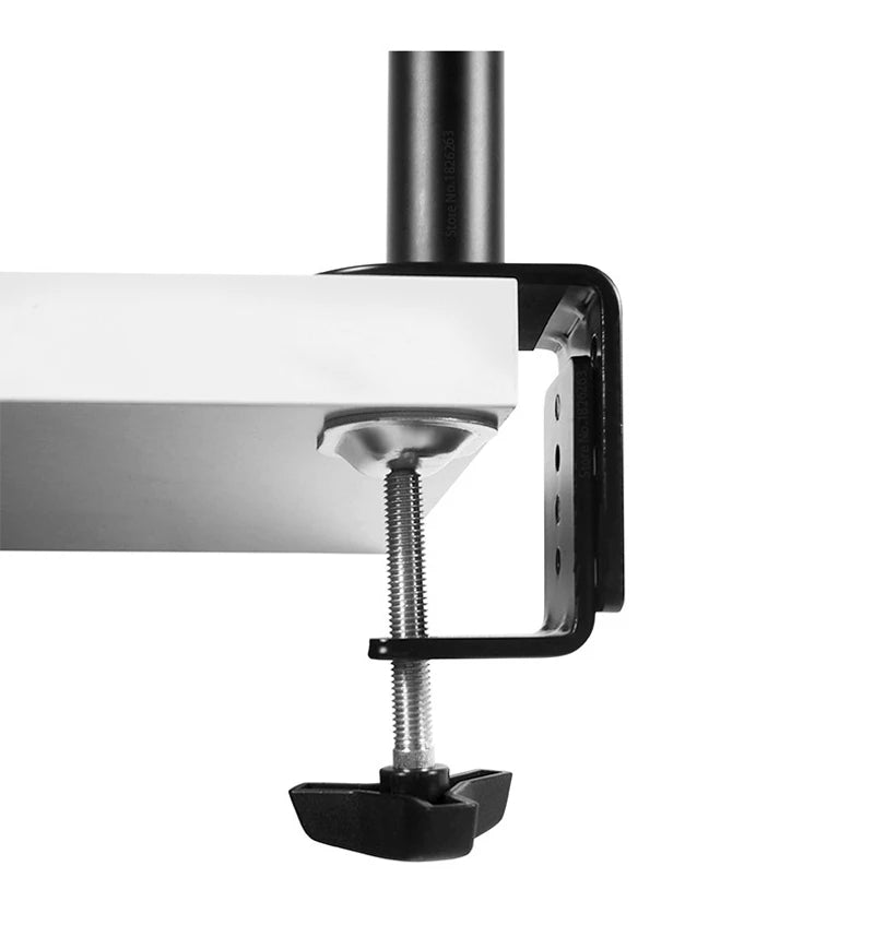 M076 Dual LCD Monitor Desk Mount Fully Adjust Stand with Extra Laptop Tray for Laptop Notebook up to 17" and Screen up to 32"