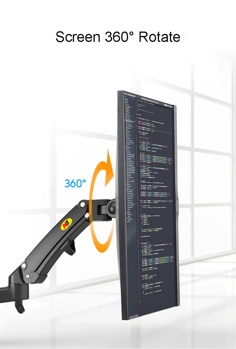 New NB F150 Gas Spring 24-35 inch LED TV Wall Mount Monitor Holder Ergonomic Mount Arm Max. VESA 100*100mm Loading 3-12kgs