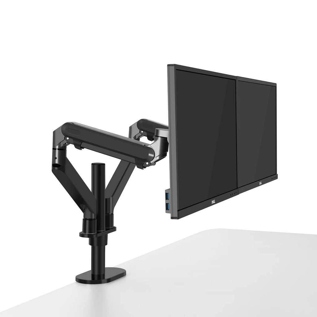 Hyvarwey OL-2Z Desktop 17-32 inch Dual Monitor Mount Arm Full Motion Aluminum Monitor Holder Gas Spring Arm Load 2-8kgs Each