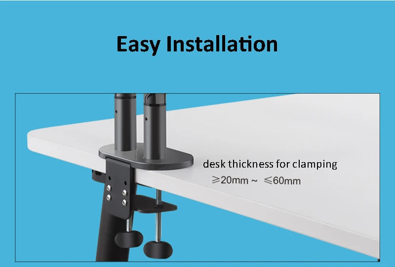 Hyvarwey OL-2Z Desktop 17-32 inch Dual Monitor Mount Arm Full Motion Aluminum Monitor Holder Gas Spring Arm Load 2-8kgs Each