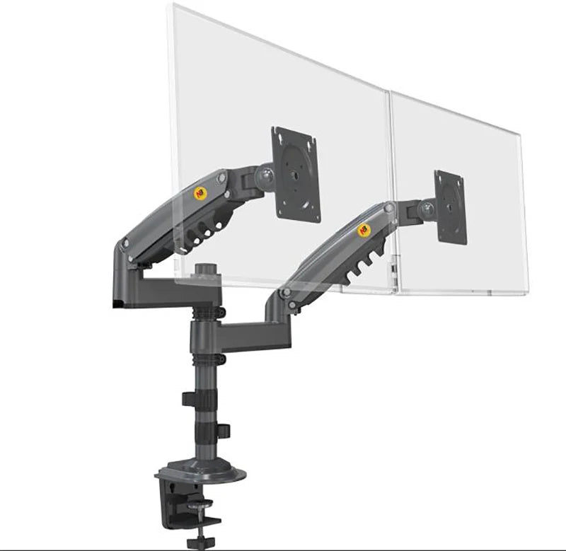 NB H180 Double monitor desk Holder Arm Gas Spring Full Motion 17"-27" LCD TV Mount ergonomic dual arm clamp bracket 2-9kgs each