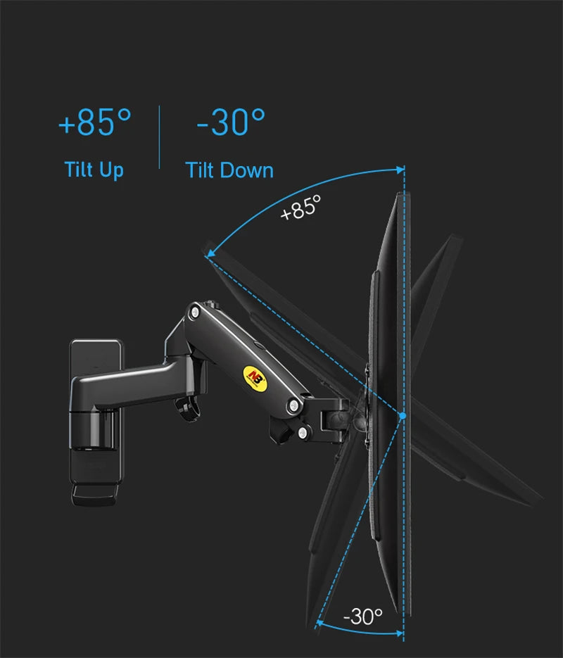 New NB F150 Gas Spring 24-35 inch LED TV Wall Mount Monitor Holder Ergonomic Mount Arm Max. VESA 100*100mm Loading 3-12kgs