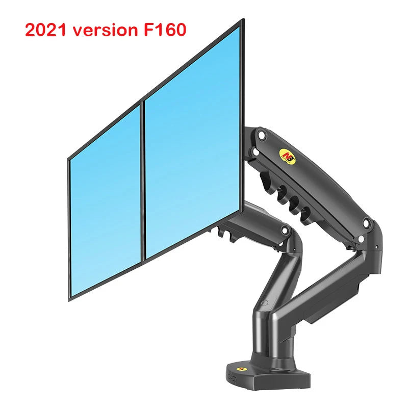 NB F160  Holder Full Motion Dual Arm Monitor Support 17-30 Inch  Mount Bracket Load 2-9 Kgs Each