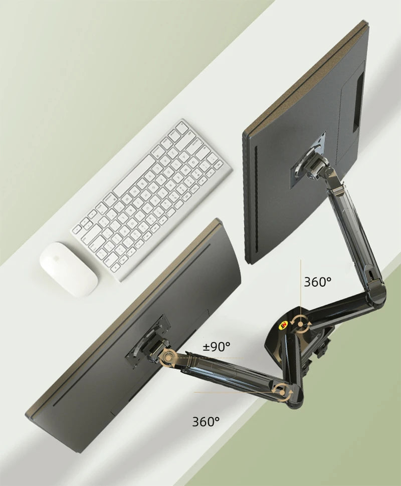 White Color Dual Arm Monitor Support 17-30 Inch  Mount Bracket Holder Load 2-9 Kgs Each NB F160