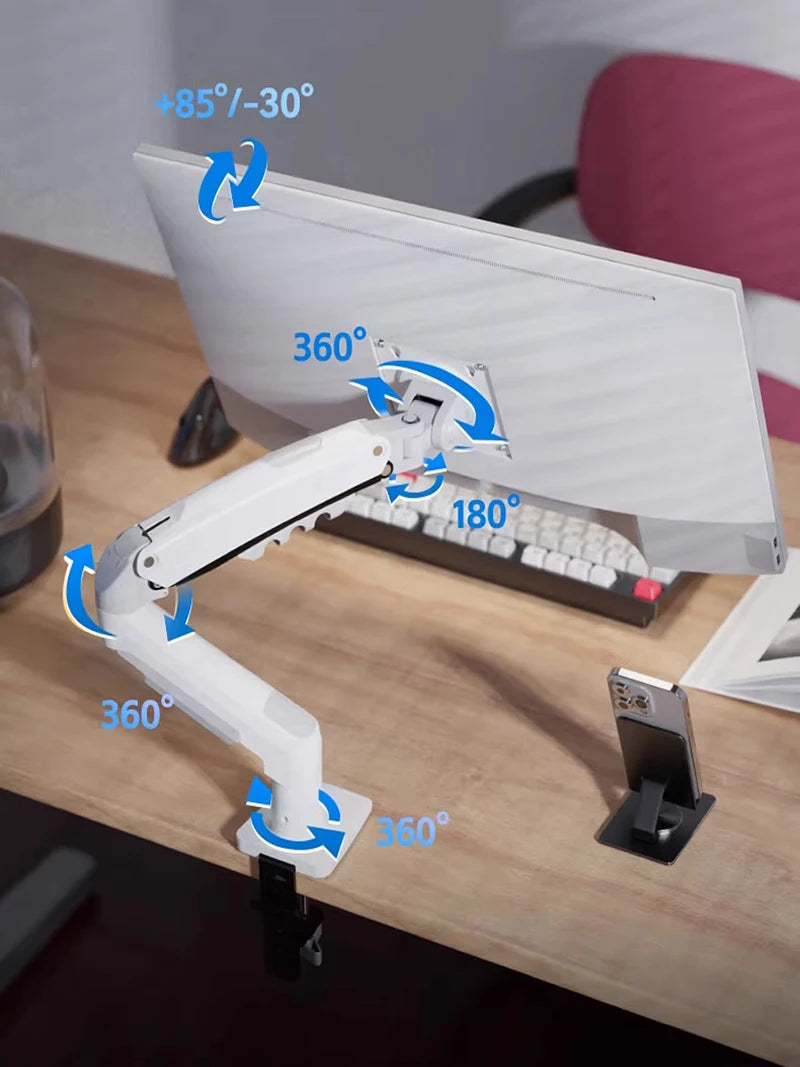 NB F80 Desktop Gas Spring 17-30" LCD LED Monitor Holder Mount Arm Full Motion Display Stand Loading 2-9 Kgs
