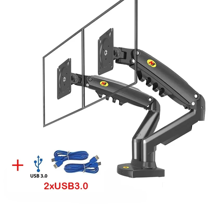 NB F160  Holder Full Motion Dual Arm Monitor Support 17-30 Inch  Mount Bracket Load 2-9 Kgs Each