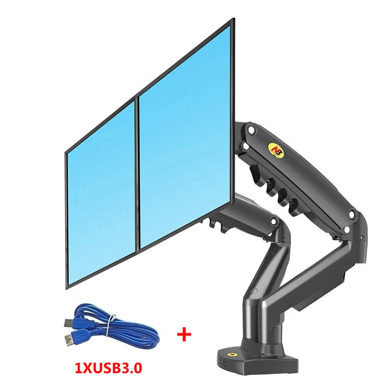 NB F160  Holder Full Motion Dual Arm Monitor Support 17-30 Inch  Mount Bracket Load 2-9 Kgs Each
