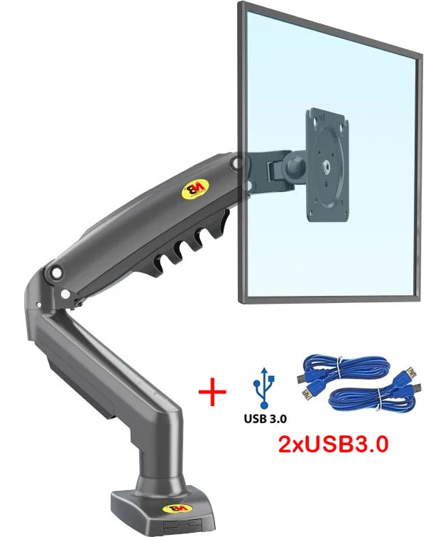 NORTH BAYOU F80 Gas Spring 17-30 inch Desktop LED LCD Monitor Mount Holder Arm Ergonomic Gas Strut Flexi Mount Load 2~9kgs