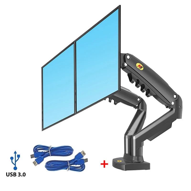 NB F160  Holder Full Motion Dual Arm Monitor Support 17-30 Inch  Mount Bracket Load 2-9 Kgs Each