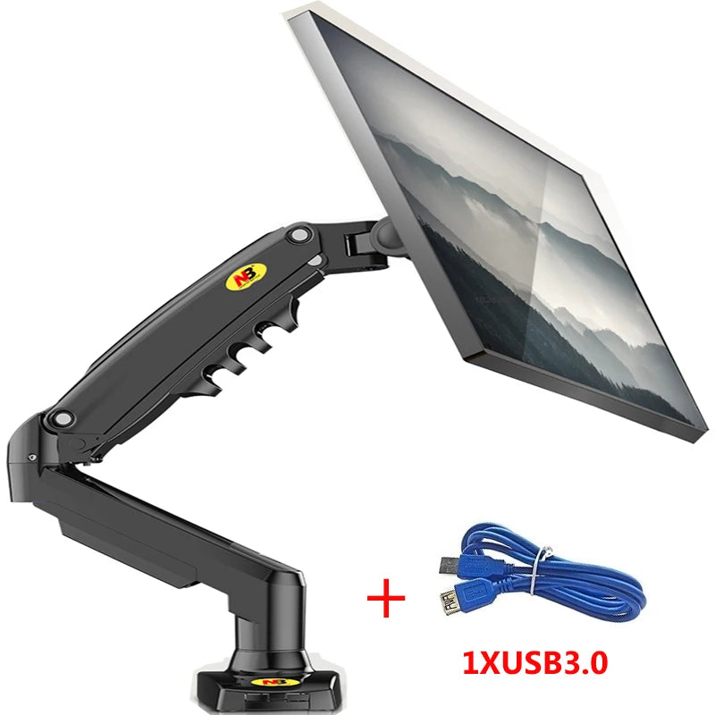 NORTH BAYOU F80 Gas Spring 17-30 inch Desktop LED LCD Monitor Mount Holder Arm Ergonomic Gas Strut Flexi Mount Load 2~9kgs